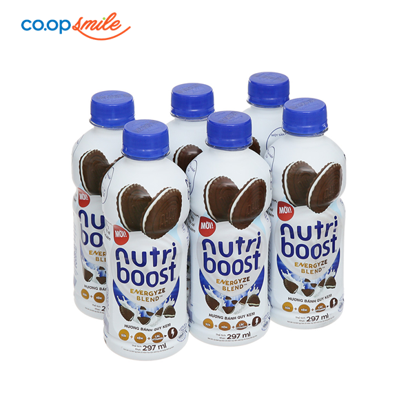 Sữa trái cây NUTRI bánh quy kem lốc 6x297ml