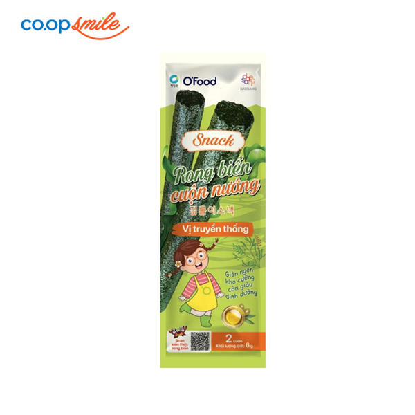 Snack rong biển cuộn nướng truyền thống 6g