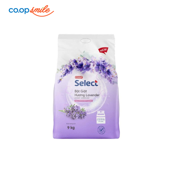 Bột giặt Co.op Select hương lavender 9kg