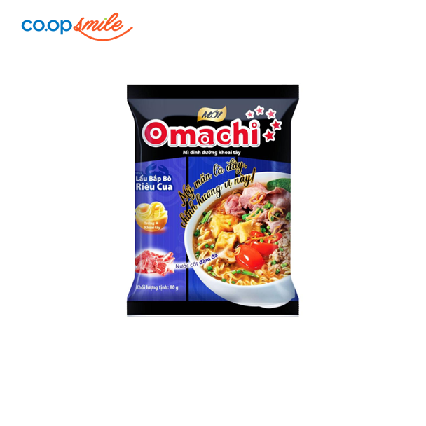 Mì dinh dưỡng OMACHI bắp bò riêu cua 80g