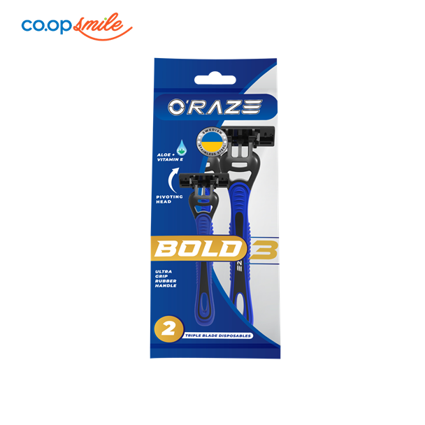 Dao cạo râu O'RAZE Bold 3 lưỡi 2 cái