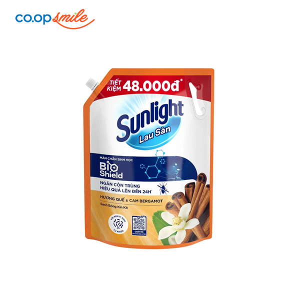 Nước lau sàn Sunlight BioShield quế & cam túi 3.4kg