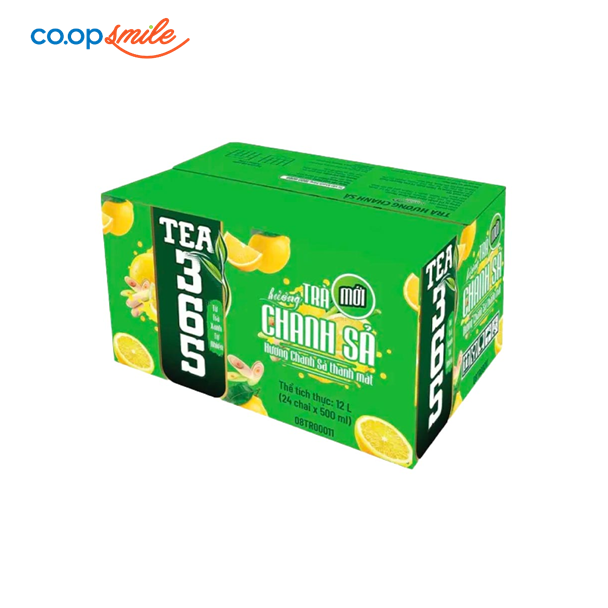 Trà xanh Bupnon 365 chanh sả thùng 24 x 500ml