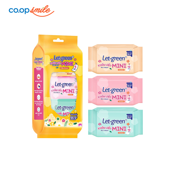 Khăn ướt mini Let Green 12Mx6