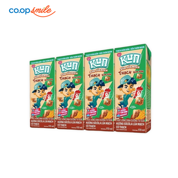 Thức uống dinh dưỡng KUN socola thạch hộp giấy lốc 4x170ml