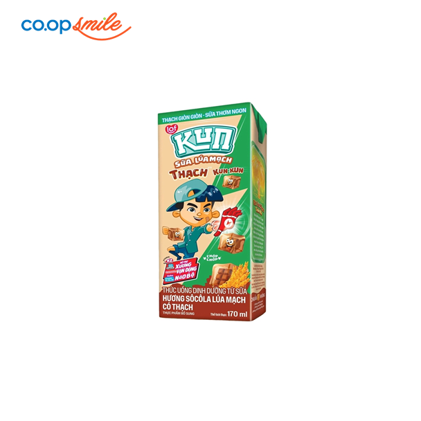 Thức uống dinh dưỡng KUN socola thạch hộp giấy 170ml