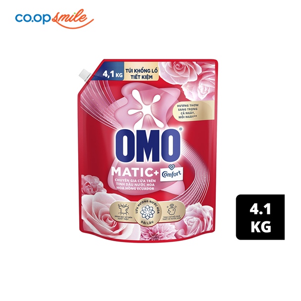 Nước giặt Omo cửa trên hương hoa hồng Ecuador 4.1kg