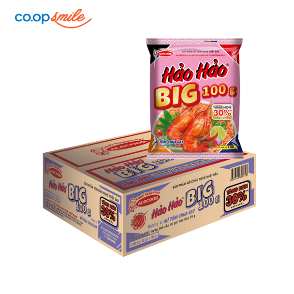 Mì Hảo Hảo BIG vị tôm chua cay thùng 30góix100g