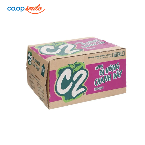 Trà xanh C2 ổi hồng chanh dây chai 24x455ml