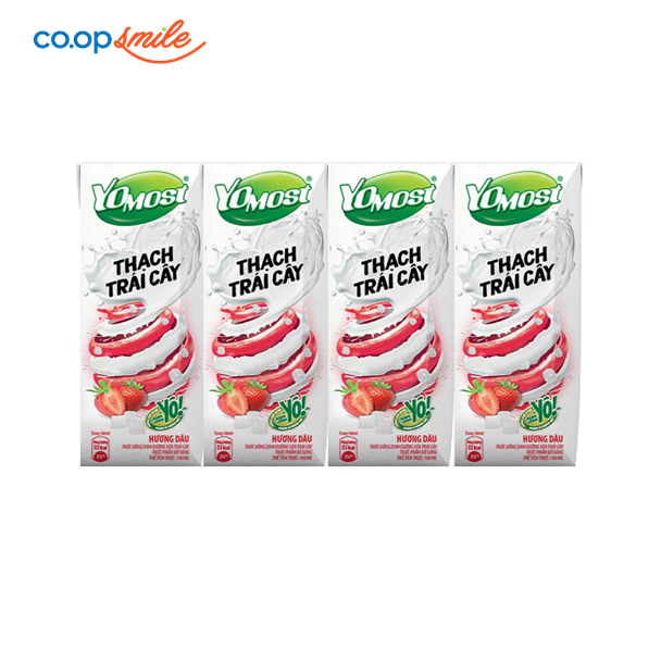 Yomost sữa chua thạch trái cây dâu lốc 4x180ml