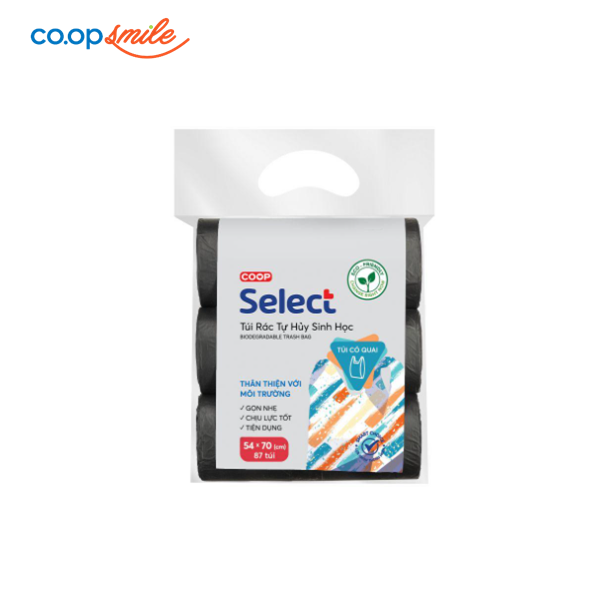 Túi rác đen quai 54x70 CoopSelect 3 cuộn