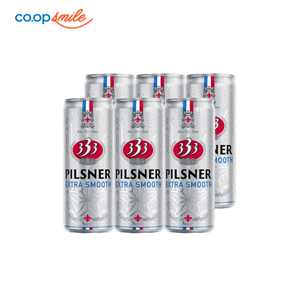 Bia 333 Pilsner lon cao 6x330ml