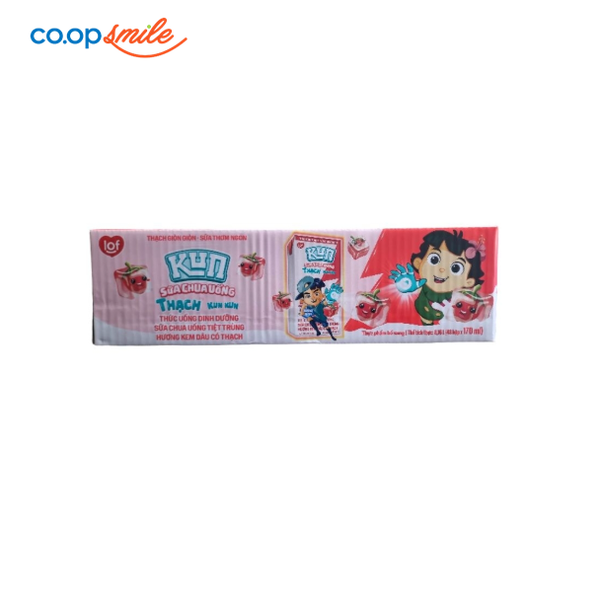 Sữa chua uống thạch Kun hương kem dâu hộp thùng 48x170ml