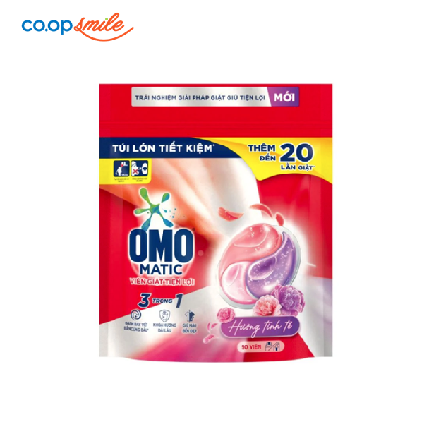 Viên giặt Omo hương tinh tế túi 525g – 50 viên