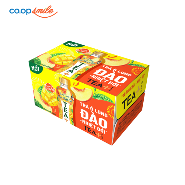 Trà Olong đào nhiệt đới TEA+ chai thùng 24x450ml