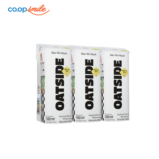 Sữa yến mạch Oatside vị nguyên bản hộp giấy 3x180ml