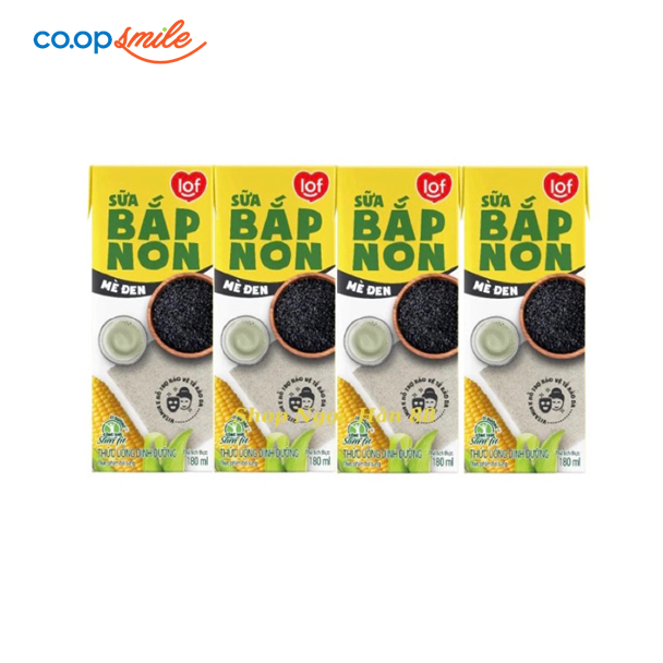 Thức uống dinh dưỡng sữa bắp non mè đen LOF lốc 4x180ml