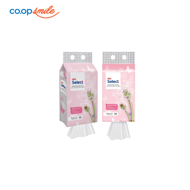 Khăn giấy rút đa năng Co.op Select 4 lớp – 300 tờ