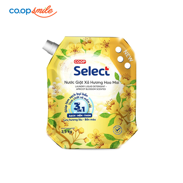 Nước giặt xả hoa mai Coop Select túi 3.5kg