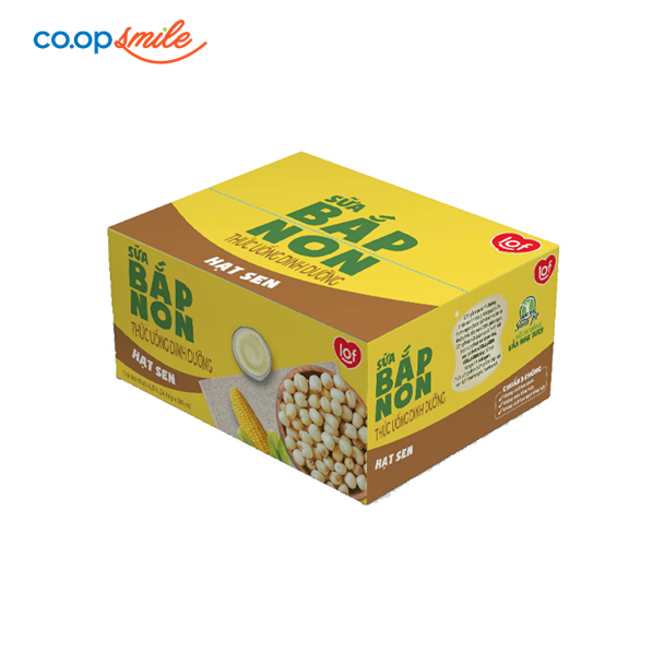 Thức uống dinh dưỡng sữa  bắp non hạt sen LOF thùng 24x180ml