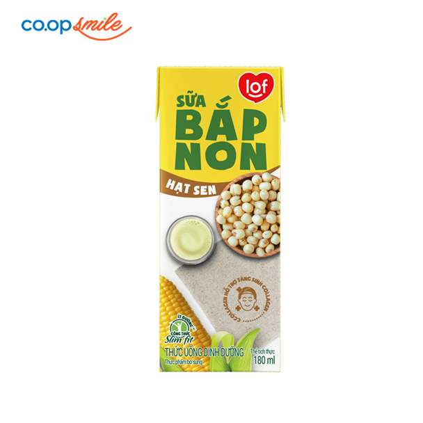 Thức uống dinh dưỡng sữa bắp non hạt sen LOF 180ml