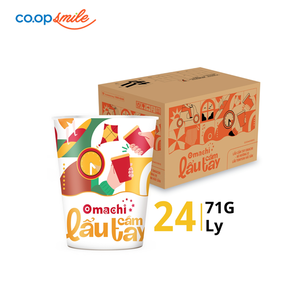 Mì Omachi lẩu tomyum hải sản thùng 71g x 24 ly