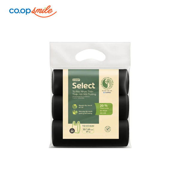 Túi rác đen quai thân thiện môi trường Co.opSelect 55x65