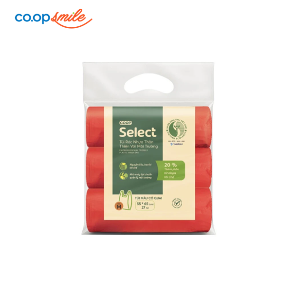 Túi rác màu quai thân thiện môi trường Co.opSelect 55x65