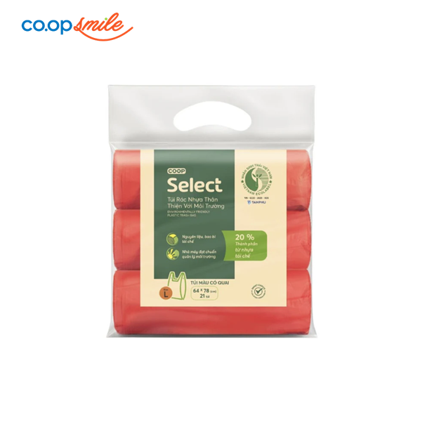 Túi rác màu quai thân thiện môi trường Co.opSelect 64x78
