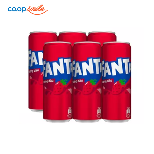 Nước giải khát Fanta hương dâu lon lốc 6x320ml