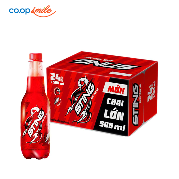 Nước tăng lực STING dâu chai thùng 24x500ml