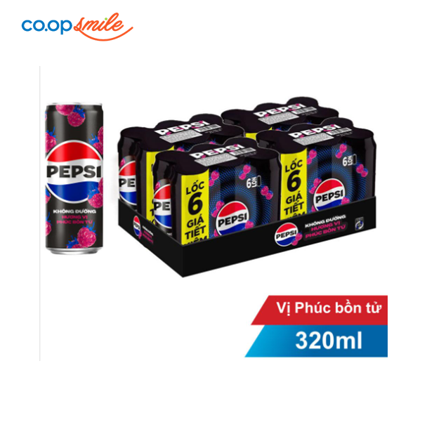 Nước giải khát Pepsi zero calo phúc bồn tử thùng 24x320ml