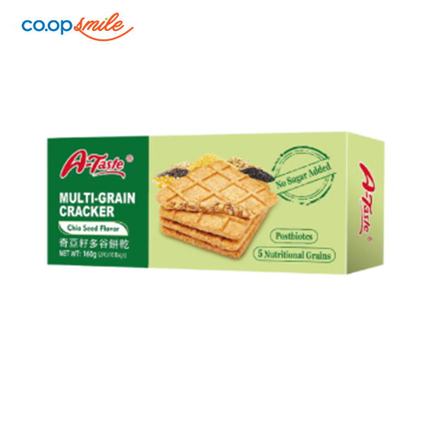Bánh quy A Taste không đường hạt chia hộp 160g