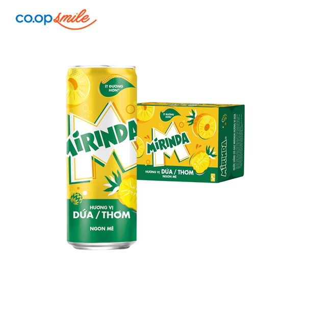 Nước giải khát Mirinda hương vị dứa lon thùng 24x320ml