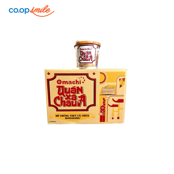Mì Omachi Quán Xá Châu Á trứng thịt cà chua 12 lyx104g
