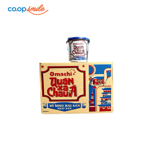 Mì Omachi Quán Xá Châu Á vị Miso hải sản 12lyx96g
