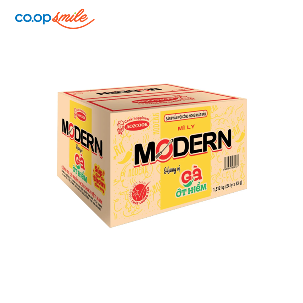 Mì Modern vị gà ớt hiểm thùng 24 lyx63g