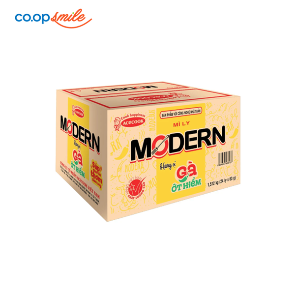 Mì Modern vị gà ớt hiểm thùng 24 lyx63g