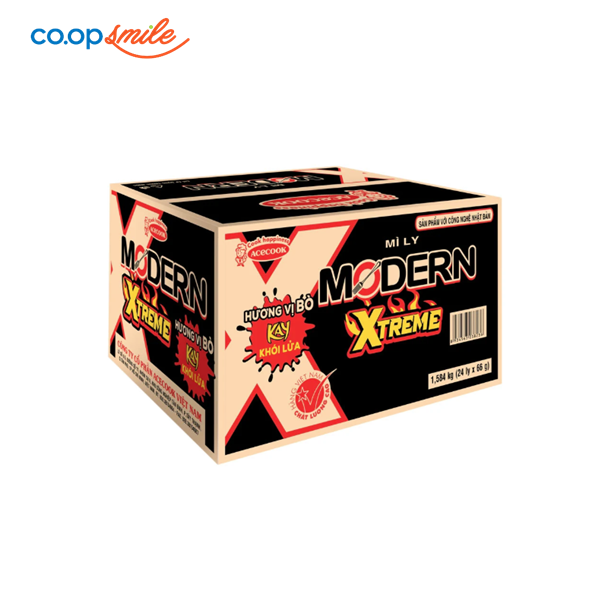 Mì Modern Xtreme vị bò thùng 24 lyx66g