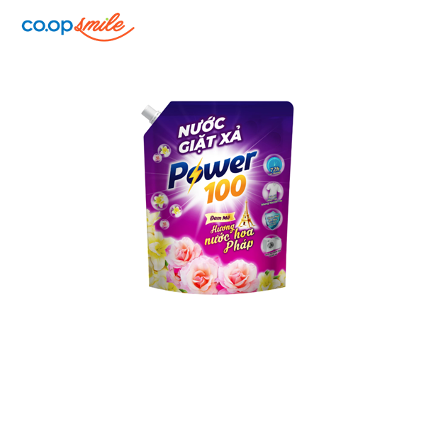 Nước giặt xả Power 100 nước hương pháp đam mê túi 3.2kg