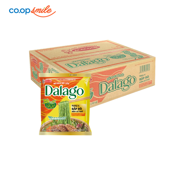 Mì Dalago rau bó xôi vị bắp bò hầm actisô gói 24 góix84g