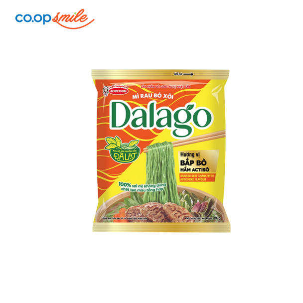 Mì Dalago rau bó xôi vị bắp bò hầm actisô gói 84g