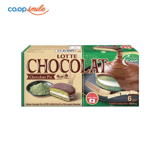 Bánh Socola Pie Lotte trà xanh 169.8g