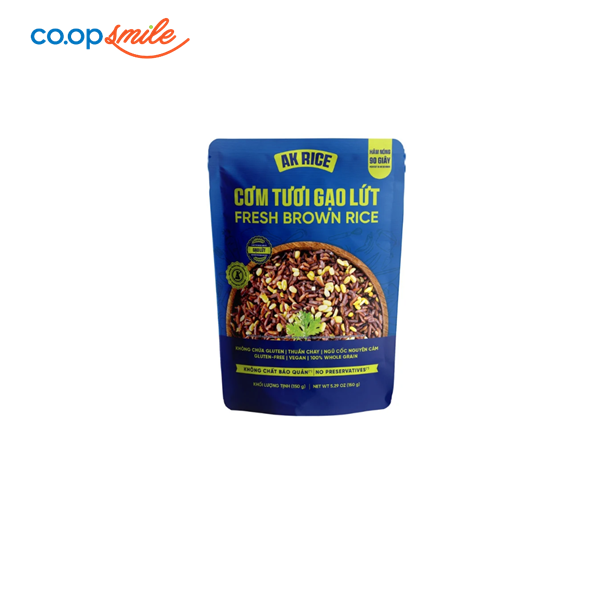 Cơm tươi AK Rice gạo lứt gói 150g