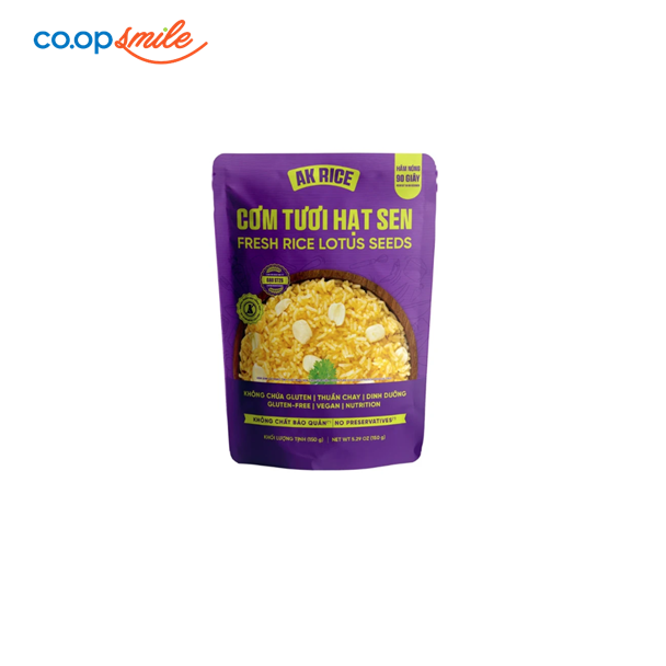 Cơm tươii AK RICE hạt sen 150g