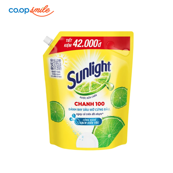 Nước rửa chén Sunlight chanh 100 túi 3.1kg