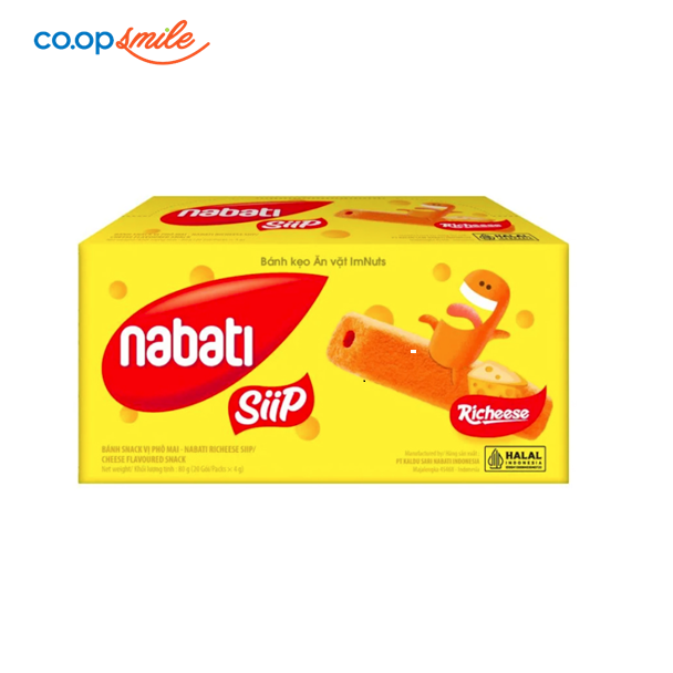 Bánh snack Nabati Siip vị phô mai hộp giấy 80g