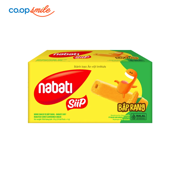 Bánh snack Nabati Siip vị bắp rang hộp giấy 80g