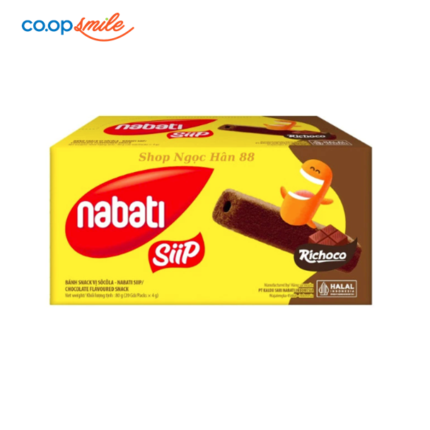 Bánh snack Nabati Siip vị socola hộp giấy 80g