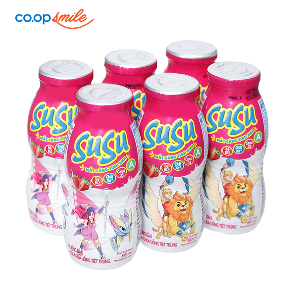 Sữa chua uống SUSU dâu lốc 6x80ml